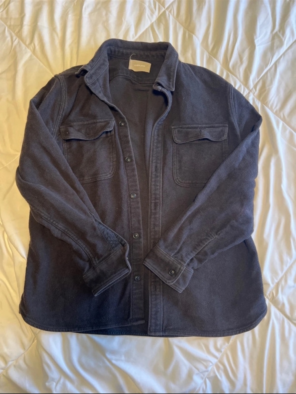 Everlane Men's Dark Navy Button-Up Shirt Jacket